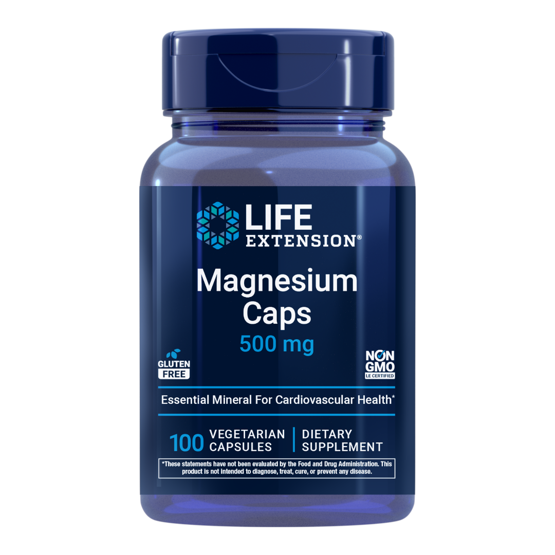 Life Extension Magnesium Caps | 500 mg, 100 vegetarian capsules