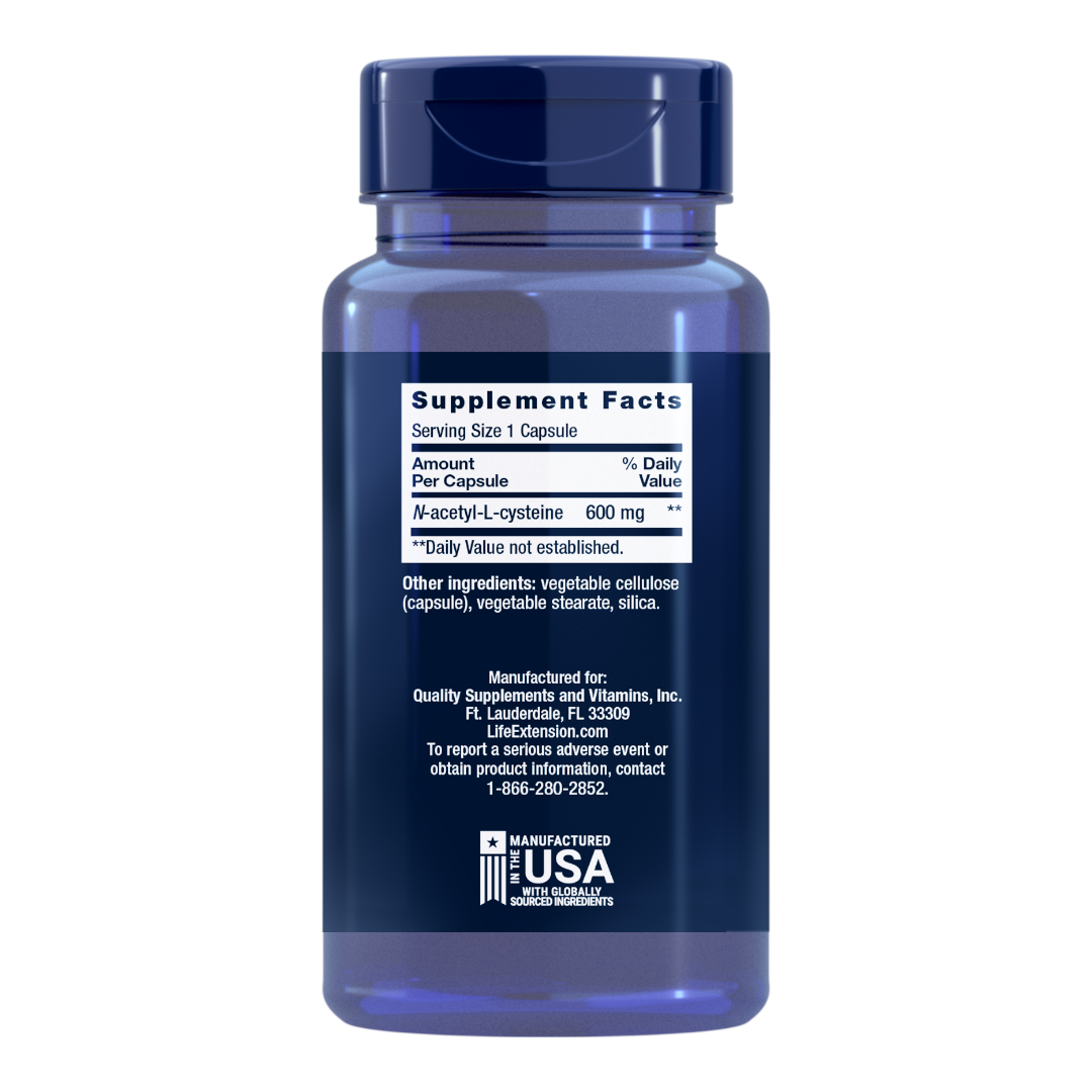 Life Extension N-Acetyl-L-Cysteine (NAC) | 600 mg, 60 capsules