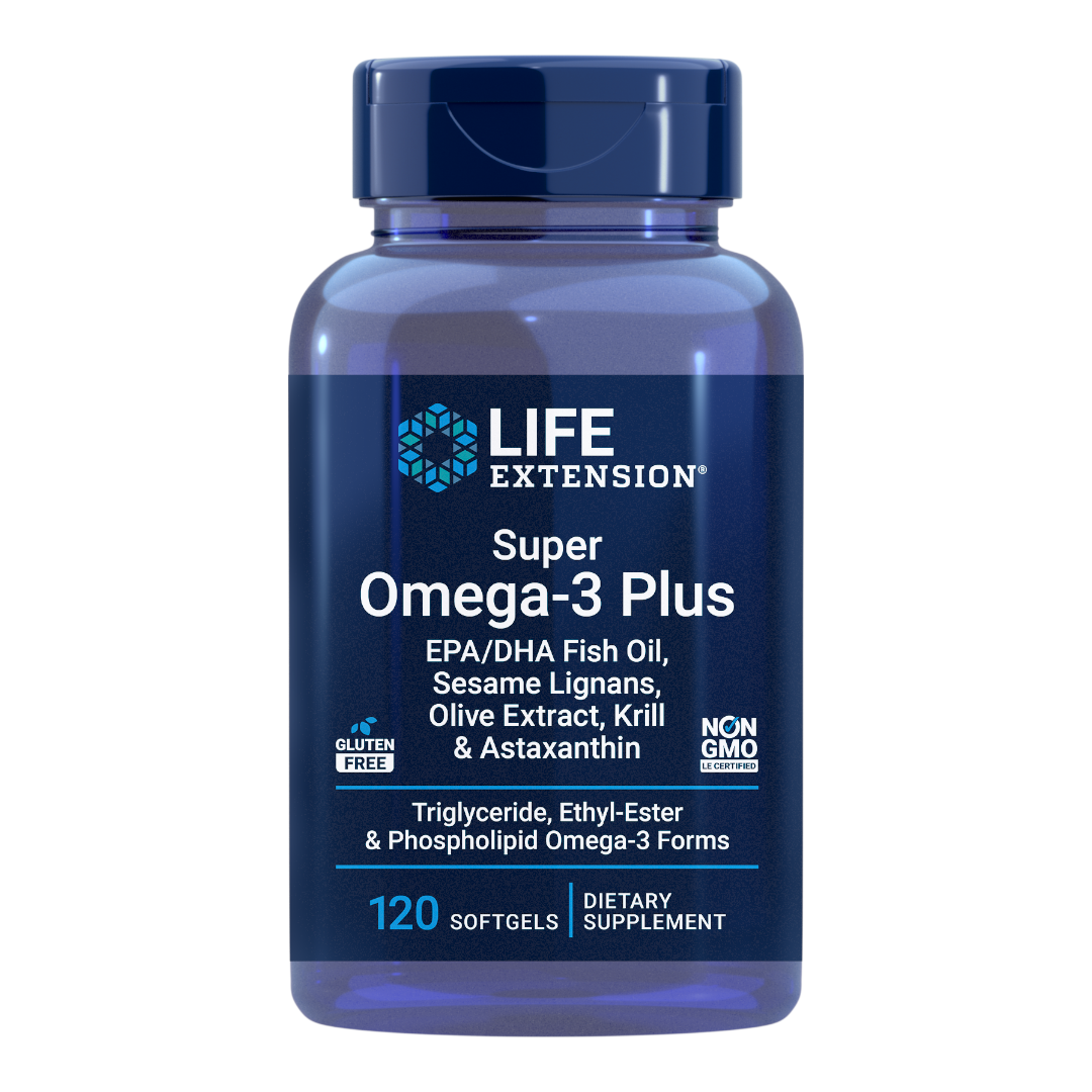 Life Extension Super Omega-3 Plus EPA/DHA Fish Oil, Sesame Lignans, Olive Extract, Krill & Astaxanthin | 120 softgels