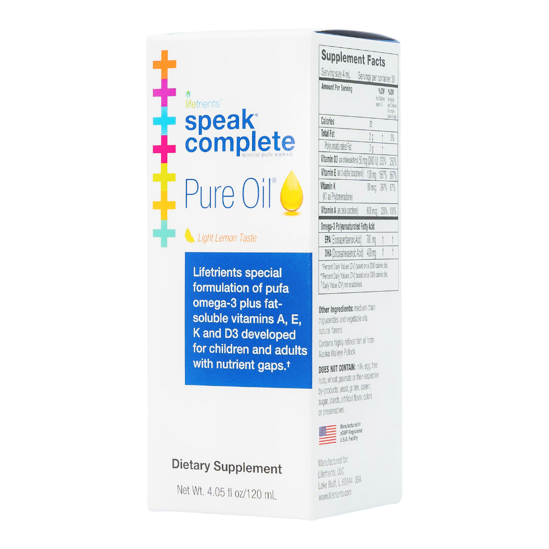 Lifetrients Speak Complete Pure Oil (omega-3 plus fat-soluble vitamins A, D3, E and K) | 120mL
