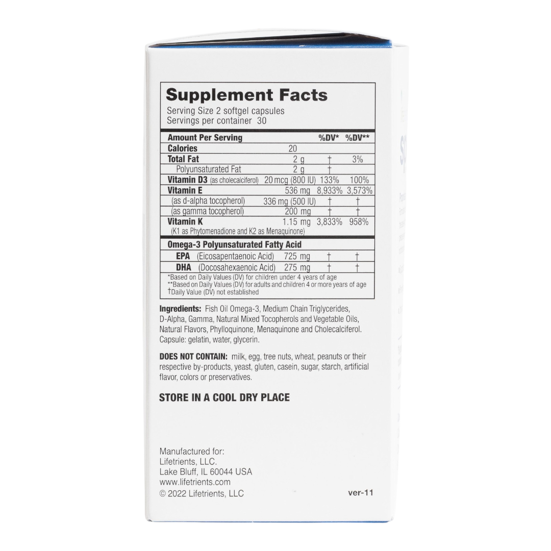 Lifetrients Speak+d Twist-Off Capsules (omega-3 + vitamin E) | 60 twist-off softgels capsules