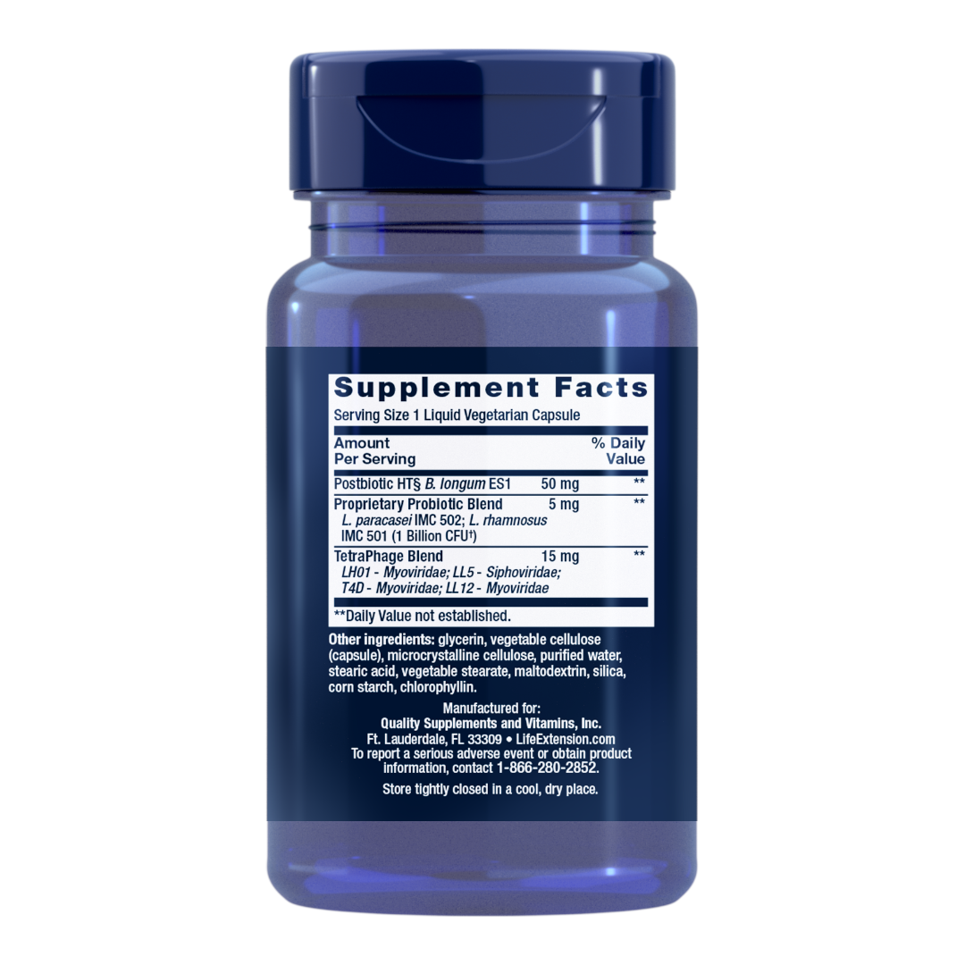 Life Extension FLORASSIST® Probiotic GI with Phage Technology - 30 liquid vegetarian capsules