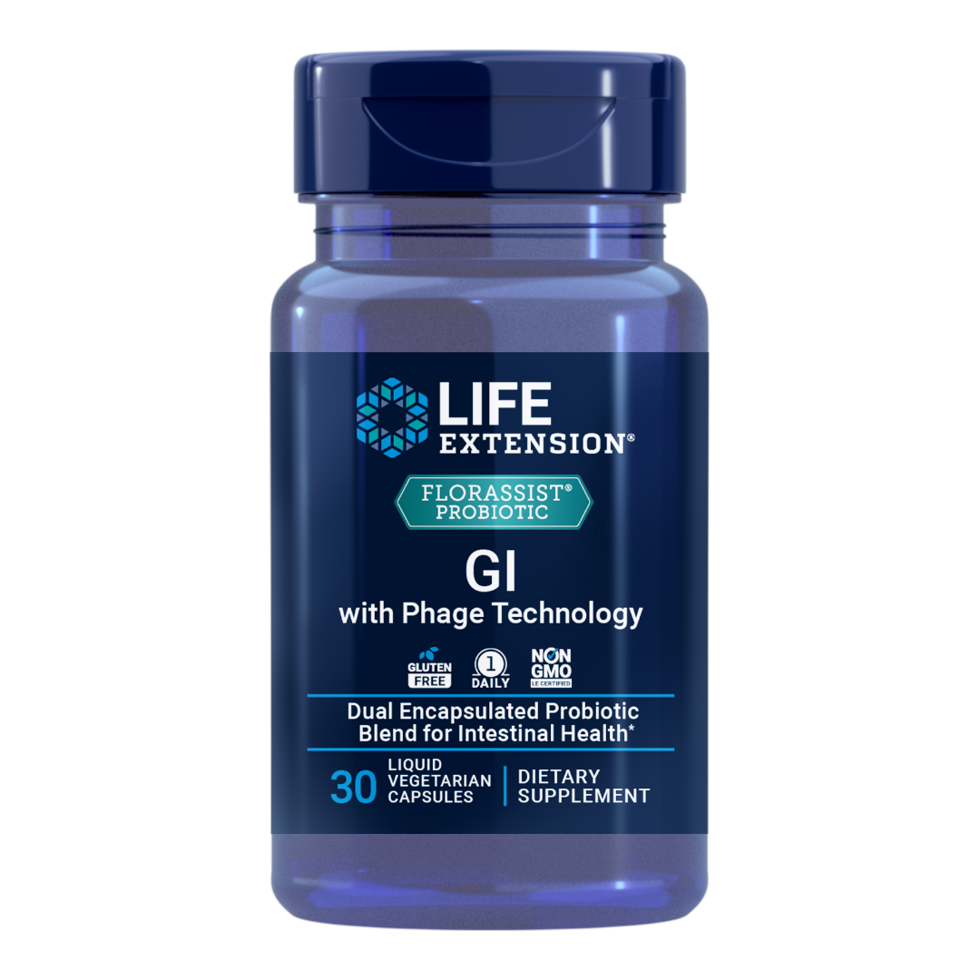 Life Extension FLORASSIST® Probiotic GI with Phage Technology - 30 liquid vegetarian capsules