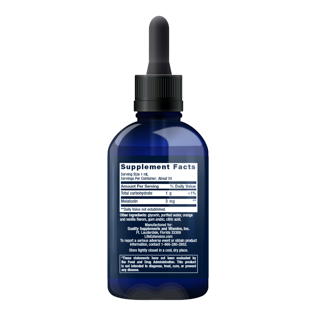 Life Extension Fast-Acting Liquid Melatonin (Citrus-Vanilla) | 2 fl oz