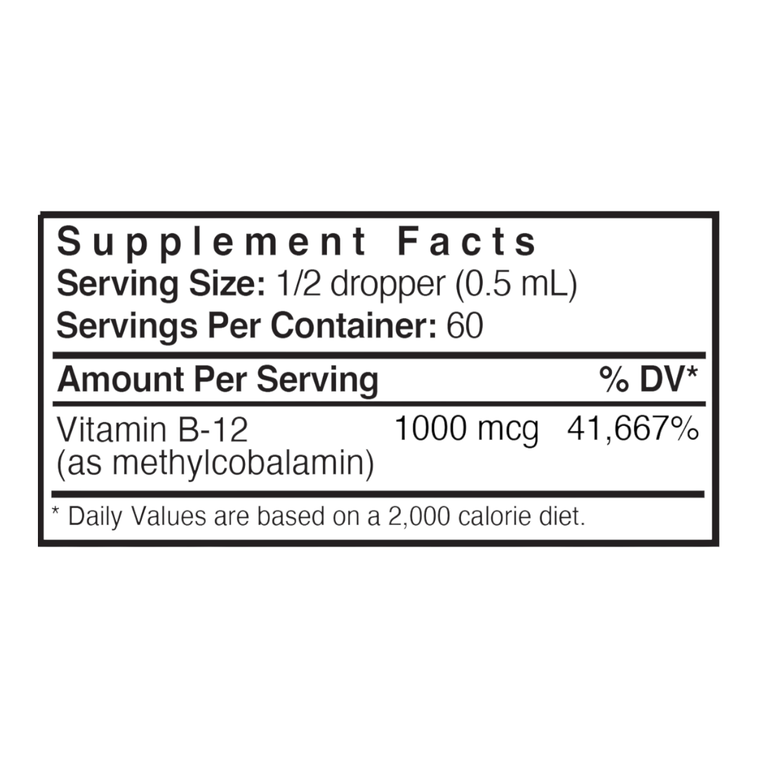 Patient One B-12 Methylcobalamin Liquid | 1 fl oz (30 mL)