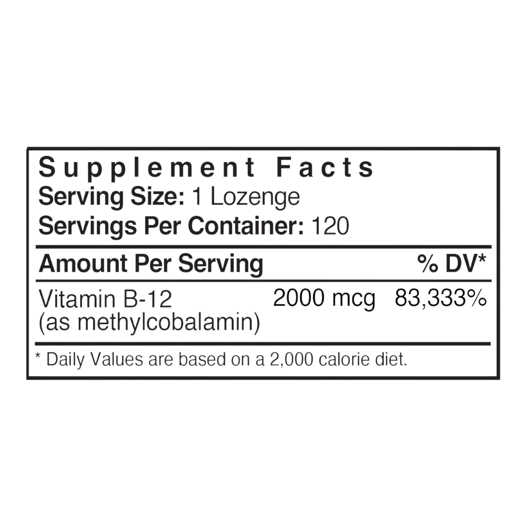 Patient One B-12 Methylcobalamin Lozenges | 120 lozenges