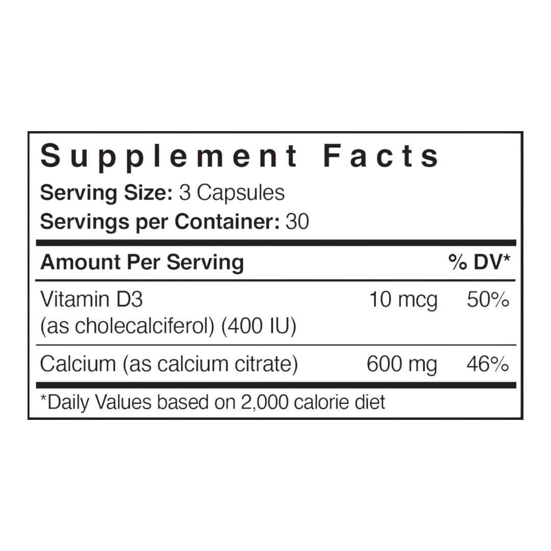 Patient One Calcium Citrate with Vitamin D3 | 90 vegetable capsules