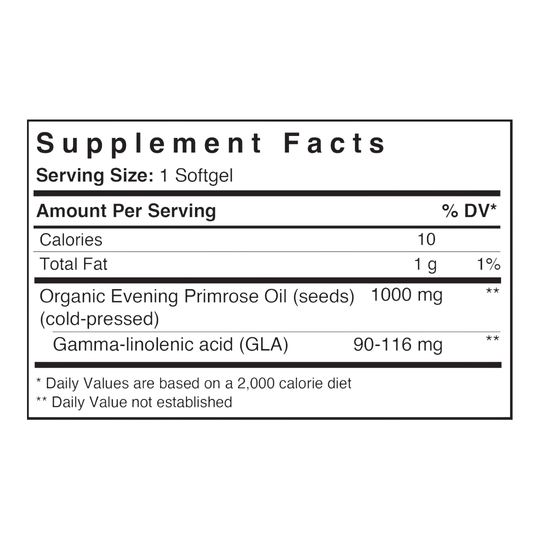 Patient One Evening Primrose Oil | 1000 mg, 60 softgels