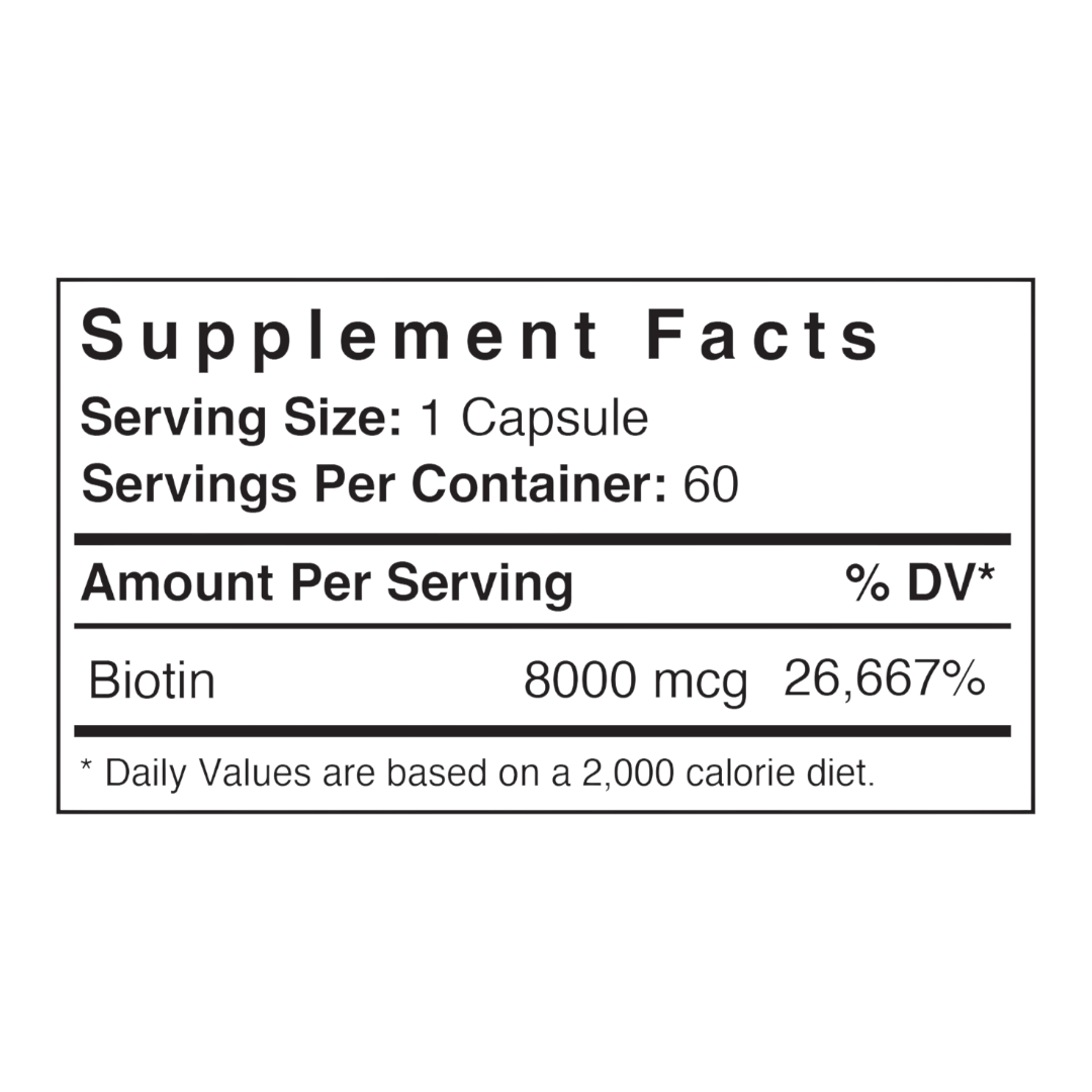 Patient One Biotin | 8 mg, 60 vegetable capsules