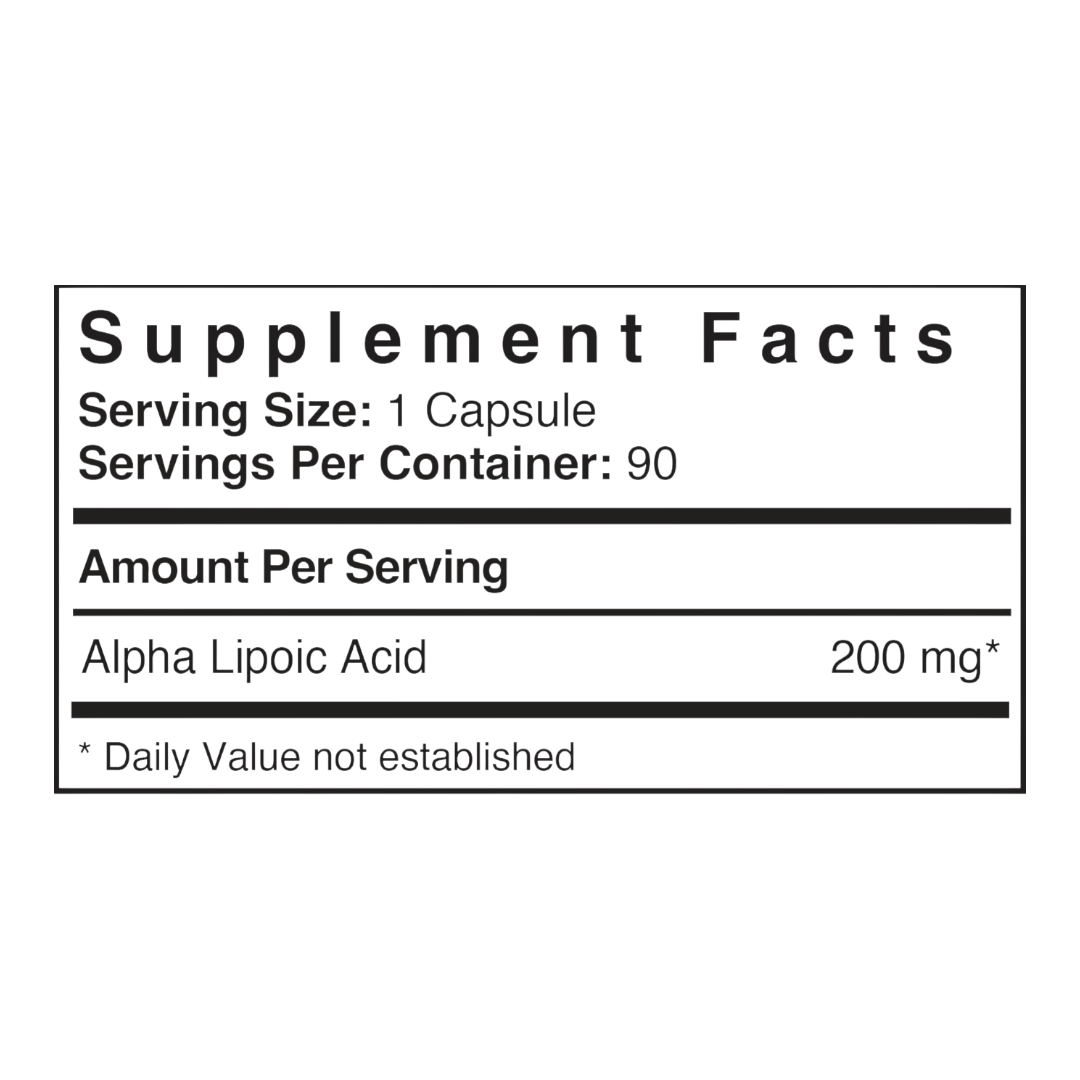 Patient One Alpha Lipoic Acid | 200 mg, 90 vegetable capsules