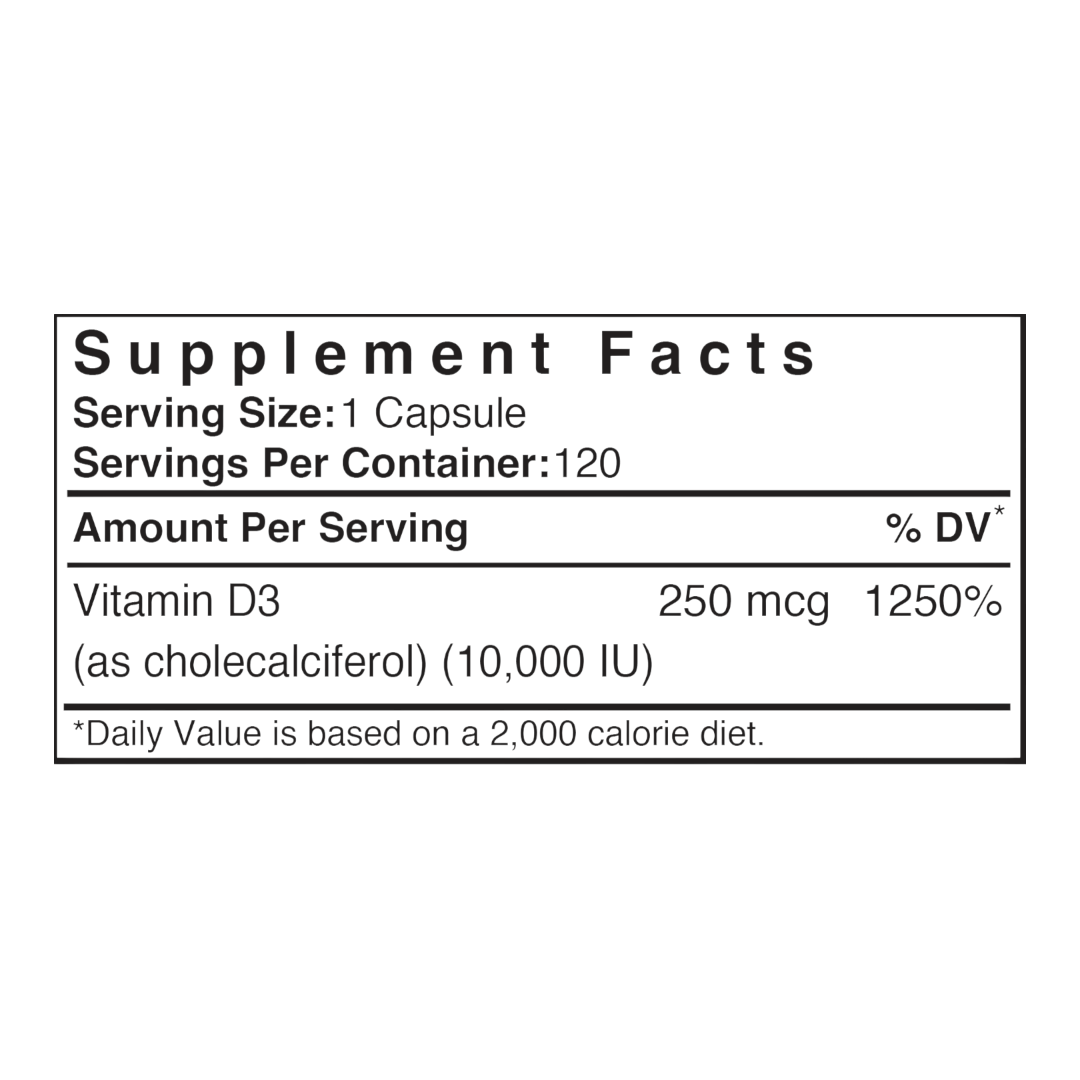Patient One Vitamin D3 10000 | 120 vegetable capsules