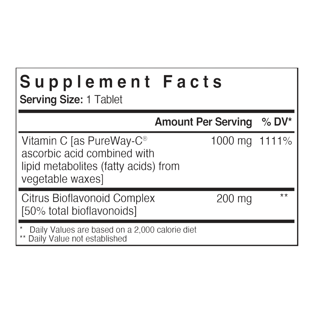 Patient One Vitamin C 1000 with Bioflavonoids | 90 tablets