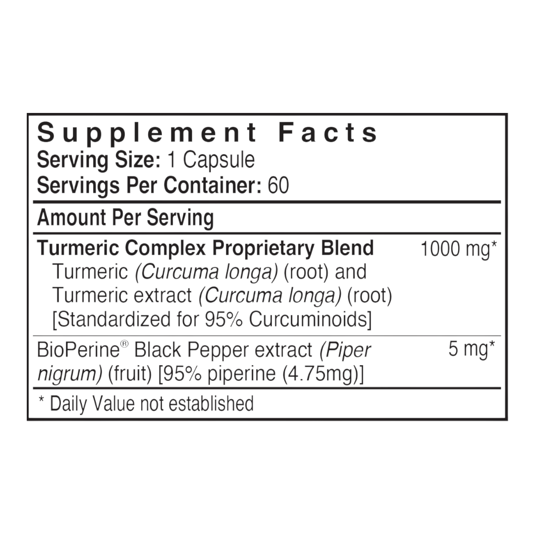 Patient One Turmeric Curcumin | 1000 mg, 60 vegetable capsules