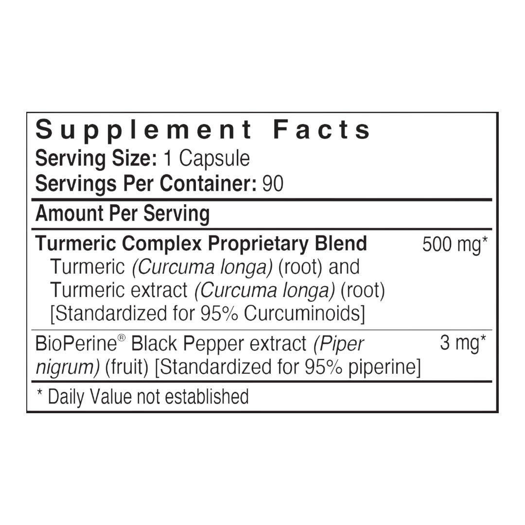 Patient One Turmeric Curcumin | 500 mg, 90 vegetable capsules