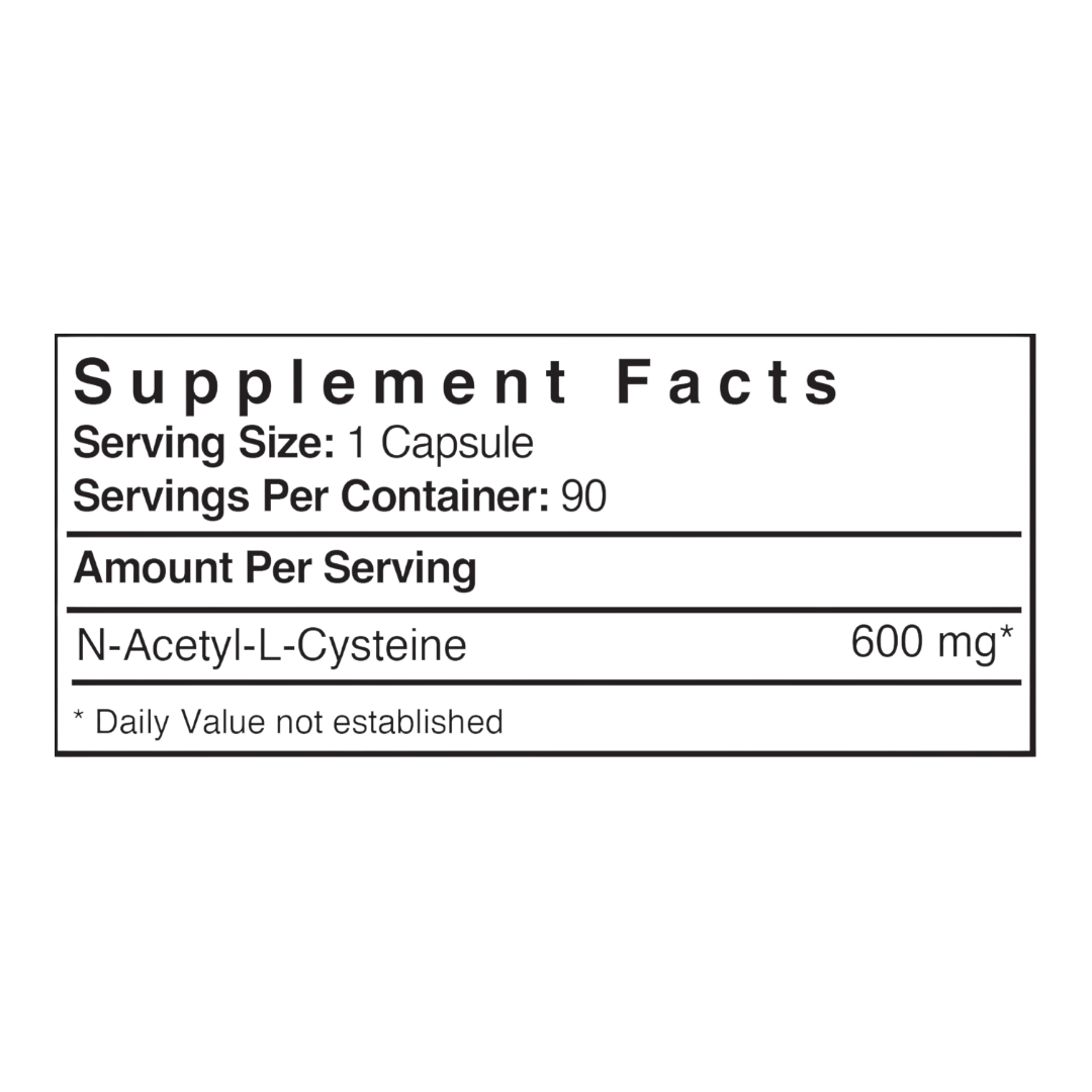 Patient One NAC (N-Acetyl-L-Cysteine) | 600 mg, 90 vegetable capsules