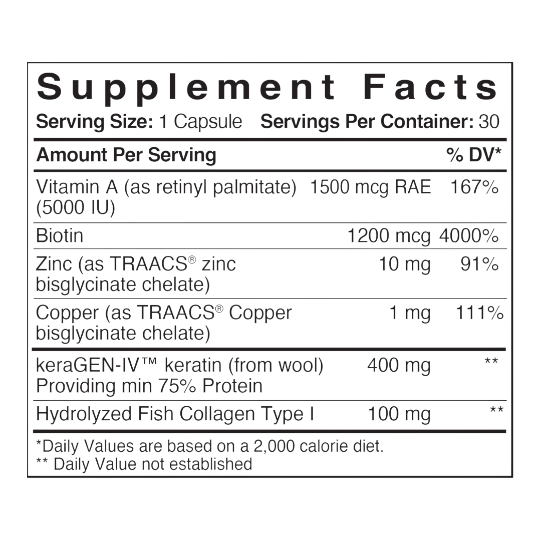 Patient One Hair, Skin and Nail Care | 30 vegetable capsules