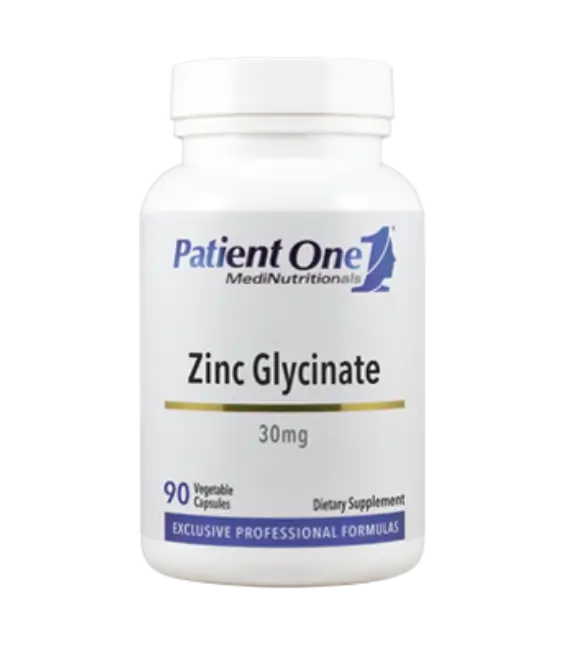 Patient One Zinc Glycinate | 30 mg, 90 vegetable capsules