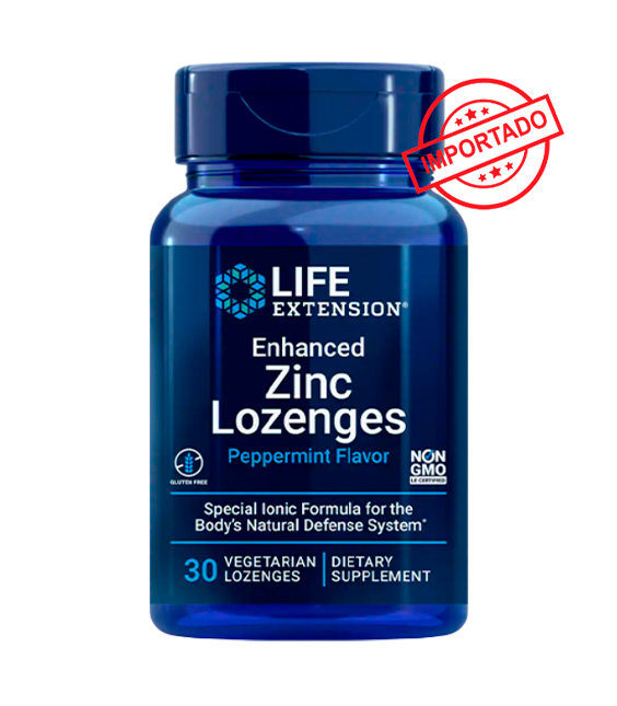 Life Extension Enhanced Zinc Lozenges (Peppermint) | 30 vegetarian lozenges