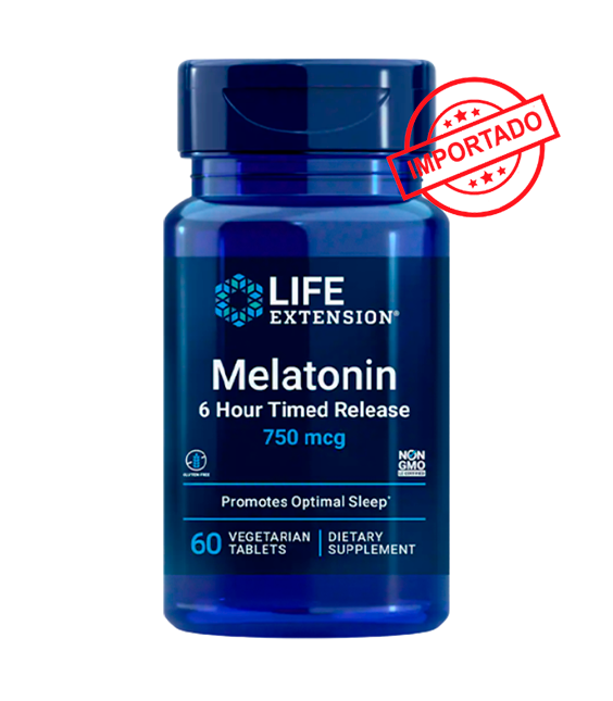 Life Extension Melatonin 6 Hour Timed Release | 750 mcg, 60 vegetarian tablets