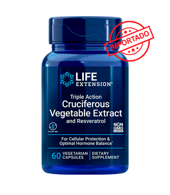 Life Extension Triple Action Cruciferous Vegetable Extract and Resveratrol | 60 vegetarian capsules