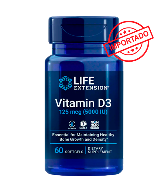 Life Extension Vitamin D3 | 125 mcg (5000 IU), 60 softgels