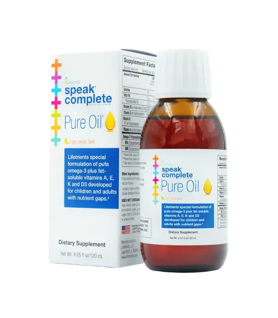Lifetrients Speak Complete Pure Oil (omega-3 plus fat-soluble vitamins A, D3, E and K) | 120mL